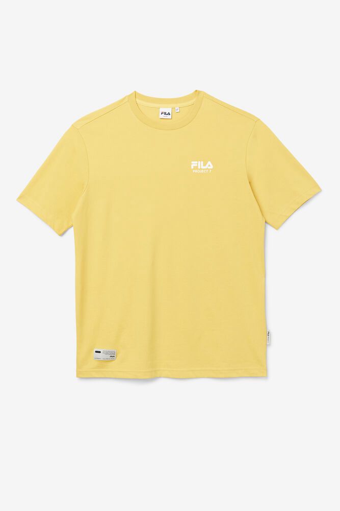 Fila Project 7 Logo T-Shirt Yellow - Mens - 69852JNAP